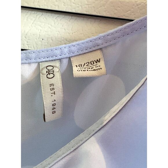 CATO Women's Blue Blouse size 18/20W Polka Dots & Sleeveless Design #7 - Picture 3 of 5